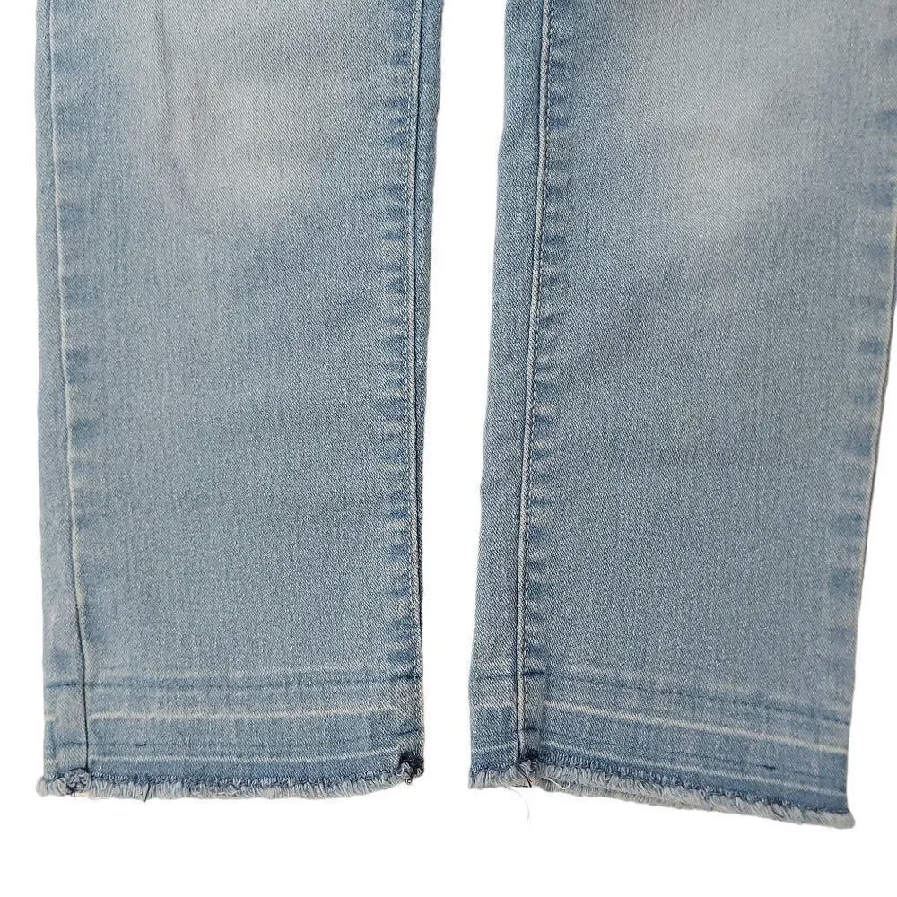 Old Navy Jeggings Girls Large 10-12 Blue Skinny Crop Stretch Raw Hem